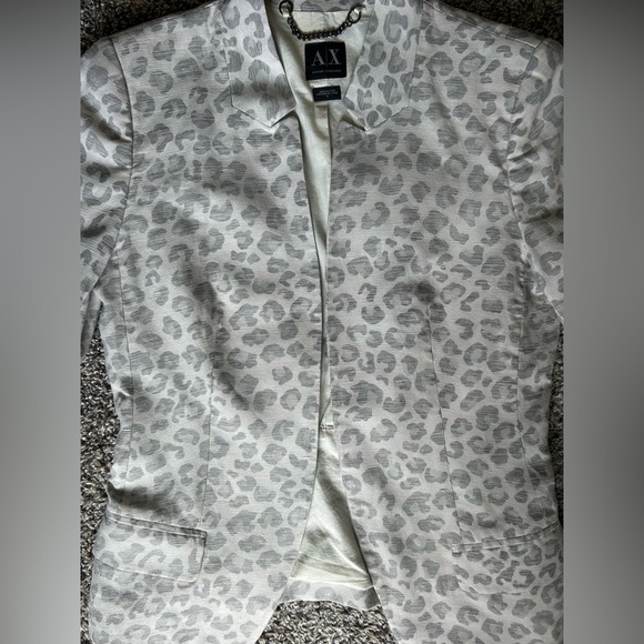 Armani Exchange animal printed women’s linen blend blazer size 4 - Picture 7 of 13